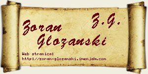 Zoran Gložanski vizit kartica